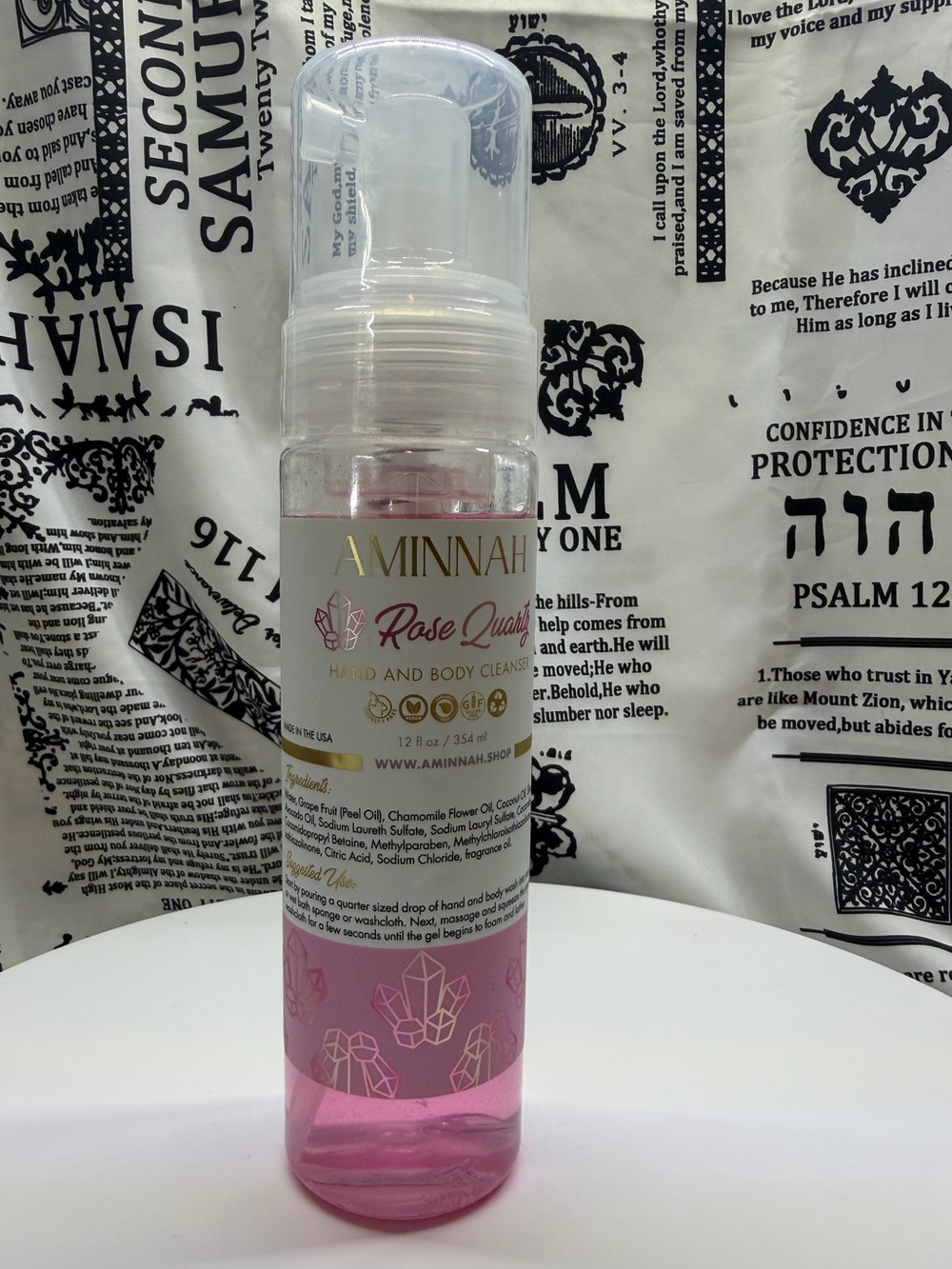 AMINNAH Rose Quartz Hand & Body Cleanser